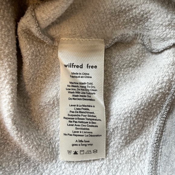 Aritzia's Wilfred Free Grey Floral Embroidered "free" Sweatshirt Women's L - Picture 5 of 6